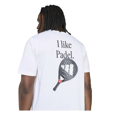 Camiseta hombre Adidas Padel CAT Graphic Tee FW26 blanco #Color_Blanco