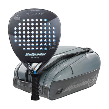 Pala BULLPADEL ICON Cloud 2025 JUAN MARTÍN DÍAZ + Paletero BULLPADEL BPP-25023 ICON Gris 2025 JUAN MARTIN DÍAZ