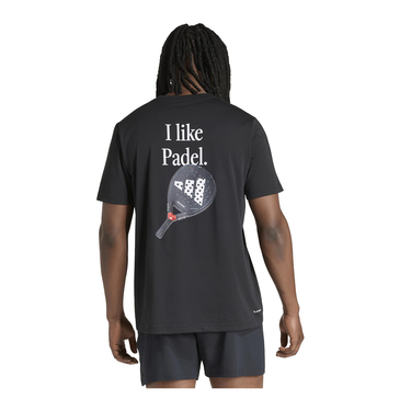 Camiseta hombre Adidas Padel CAT Graphic Tee FW26 negro #Color_Negro
