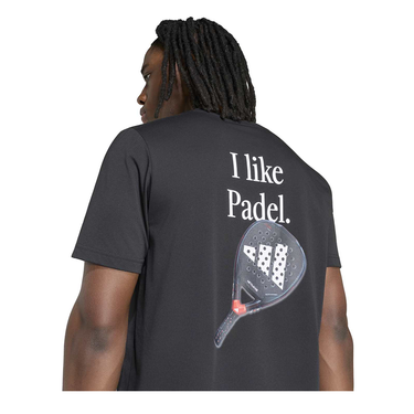Camiseta hombre Adidas Padel CAT Graphic Tee FW26 negro #Color_Negro