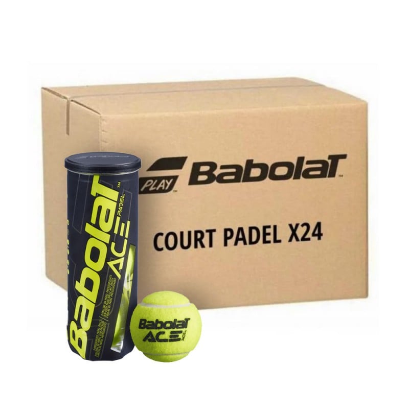 BOX 24 CANS 3 BALLS BABOLAT ACE (72 BALLS) at only 134,95 € in Padel Market