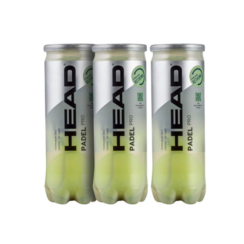 3 PACK HEAD PADEL PRO 3 BALL PACK (9 BALLS) at only 12,95 € in Padel Market