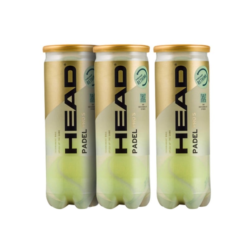 3 PACK HEAD PRO S 3 PADEL BALL CAN (9 BALLS) at only 11,00 € in Padel Market