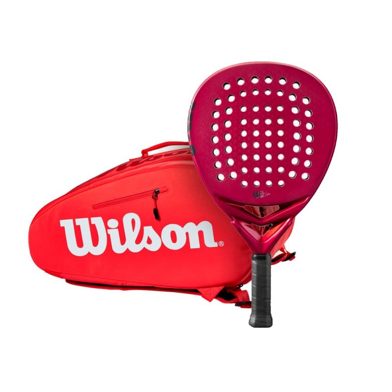 Paket WILSON BELA PRO V2 FERNANDO BELASTEGUIN Racket + WILSON Padel SUPER TOUR Röd/Blanco Racketväska för endast 199,95 € i P...