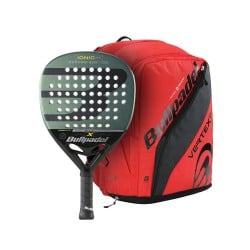 Pack BULLPADEL IONIC Power 22 JAVI LEAL Racket + BULLPADEL BPM-24007 VERTEX 2024 Red Racket bag at only 114,95 € in Padel Market