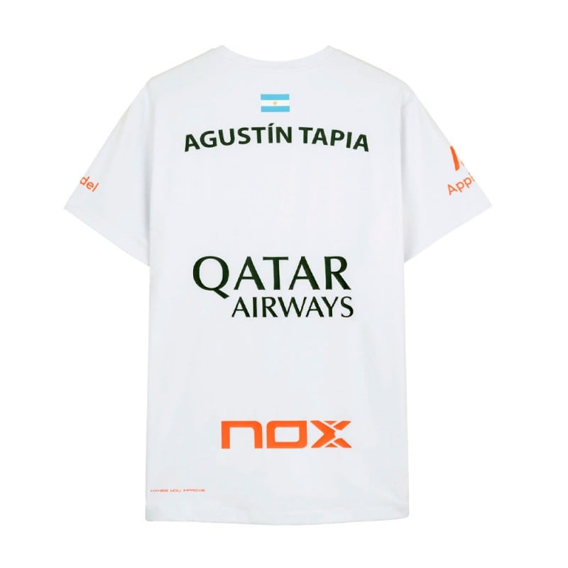 NOX AT10 Bianco AGUSTIN TAPIA 2024 (Maglietta) a soli 49,95 € in Padel Market