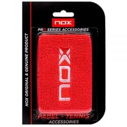 NOX RED WHITE LOGO 2 UNITS WRISTBAND at only 5,95 € in Padel Market