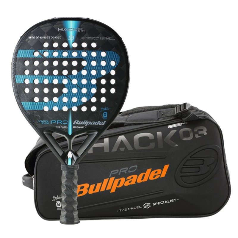 BULLPADEL HACK 03 CONTROL 2022 + HACK BLACK RACKET BAG at only 209,90 € in Padel Market