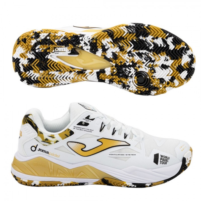 JOMA SPIN MEN 2332 WHITE GOLD SHOES at only 79,19 € in Padel Market