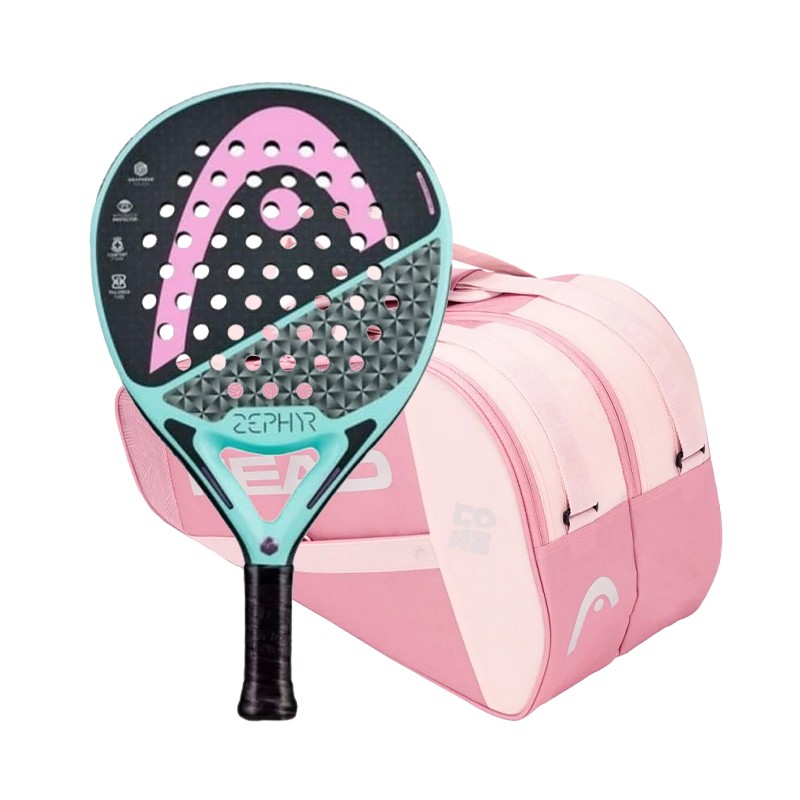 HEAD GRAPHENE TOUCH ZEPHYR WOMAN RACKET + HEAD CORE PADEL COMBI PINK RACKET BAG at only 84,95 € in Padel Market