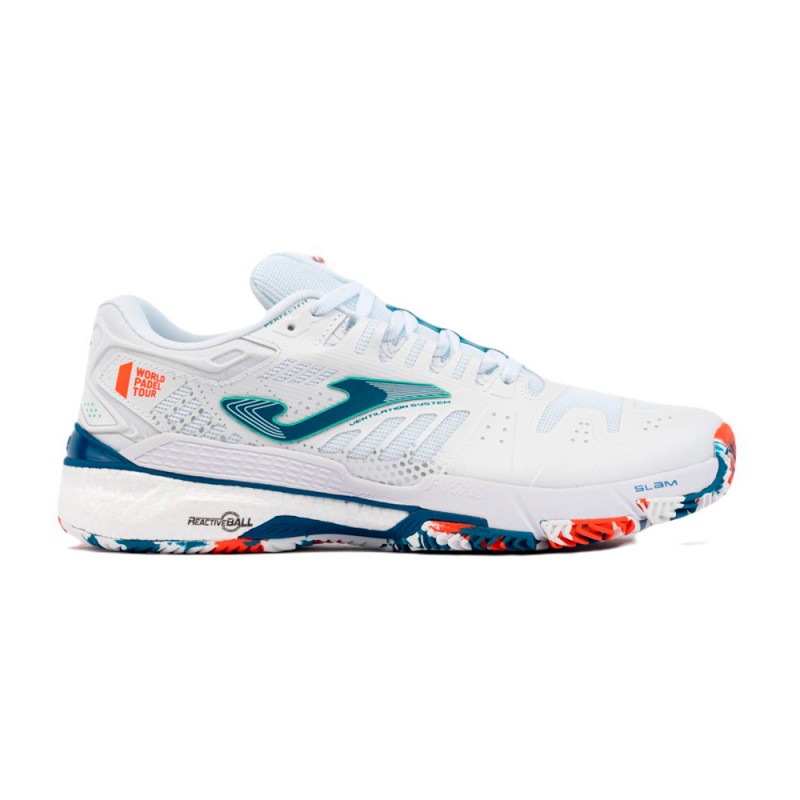 JOMA SLAM MEN 2332 PETROLEUM WHITE SHOES at only 90,45 € in Padel Market