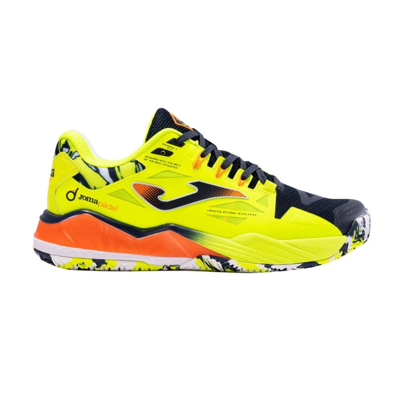 JOMA SPIN MEN 2403 NAVY YELLOW FLUOR YELLOW SHOES at only 79,95 € in Padel Market