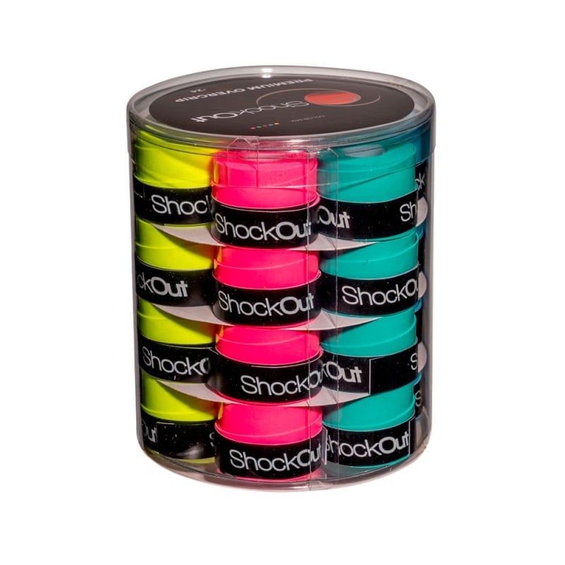 SHOCKOUT SMOOTH OVERGRIPS POT MULTICOLOR 24 PCS. at only 33,95 € in Padel Market