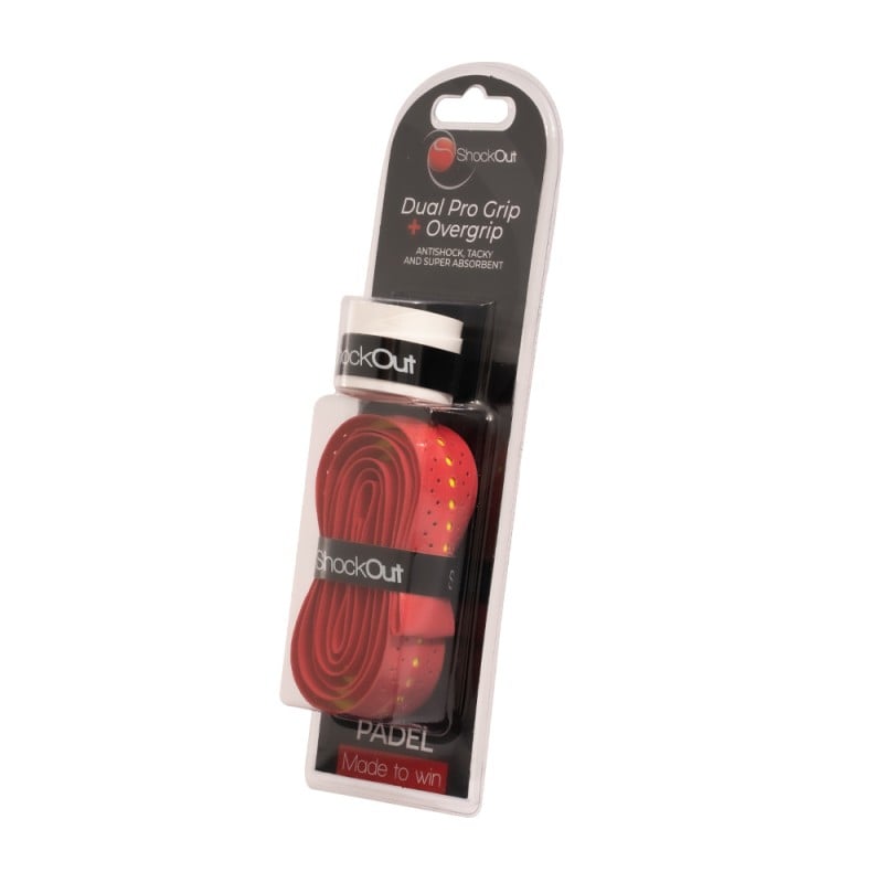 SHOCKOUT DUAL GRIP E OVERGRIP ROSSO a soli 8,95 € in Padel Market