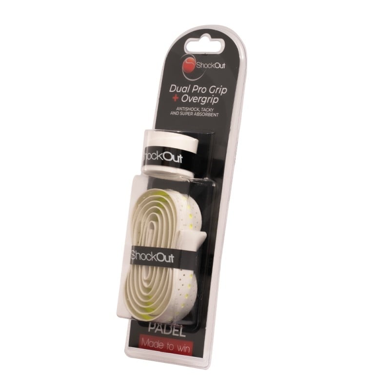 SHOCKOUT DUAL GRIP AND OVERGRIP WHITE at only 8,95 € in Padel Market