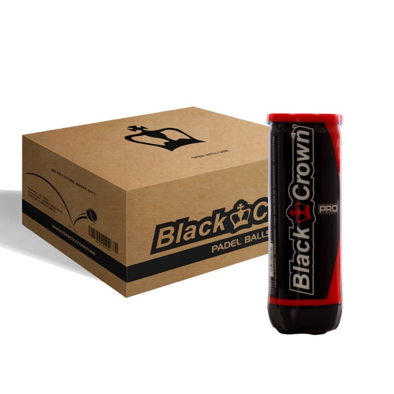 BLACK CROWN PRO 3-BOLLARS BOX 24 BURKAR (72 BOLLAR) för endast 120,00 € i Padel Market