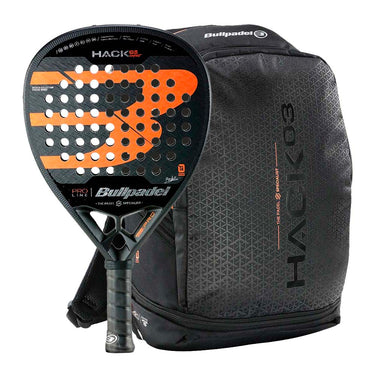 Bullpadel Hack 03 Comfort 2024 + Mochila Hack 2024 Preta – Potência e controlo em um só pack