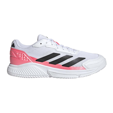 Zapatillas de pádel hombre Adidas Courtquick blancas y rosas FW26 #Color_Blanco