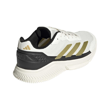 Zapatillas de pádel hombre Adidas Courtquick blancas y doradas FW26 #Color_Blanco