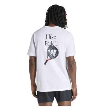 Camiseta hombre Adidas Padel CAT Graphic Tee FW26 blanco #Color_Blanco