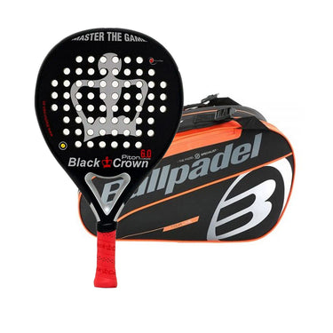 Pala BLACK CROWN PITON 6.0 Chrome + Paletero BULLPADEL BPP-22015 TOUR Negro