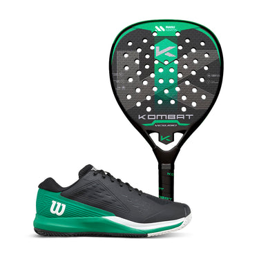 Pala KOMBAT VESUBIO 2025 by MANU MARTIN + Zapatillas WILSON RUSH PRO ACE CLAY Black FW25